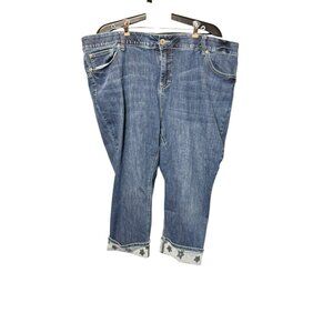 Women's Avenue Cuffed Capri Denim Jeans Size 26